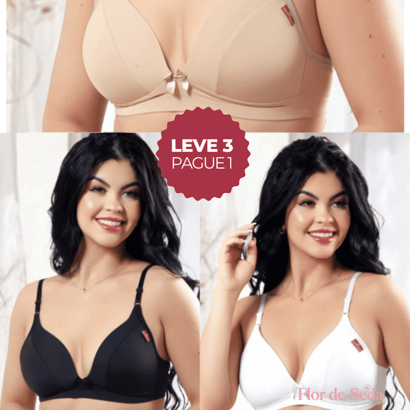 COMPRE 1 LEVE 3 Sutiã com Bojo Soft Bellune® com Alça Regulável