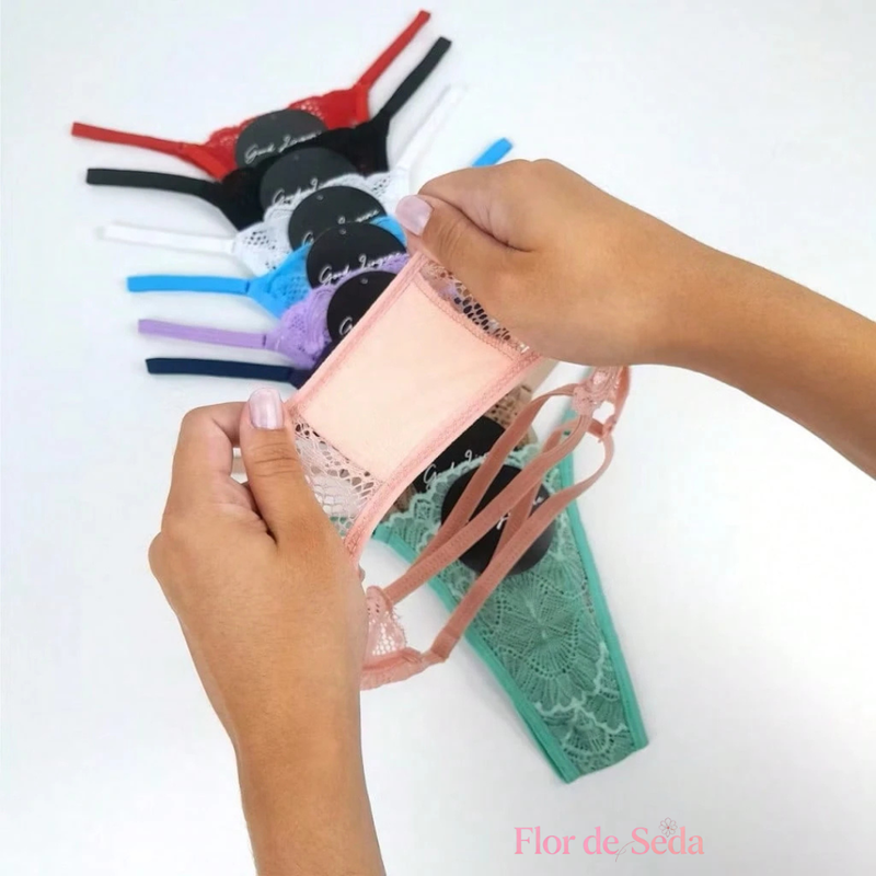 COMPRE 5 LEVE 10 Calcinhas Seda Sensual® Renda com Regulagem